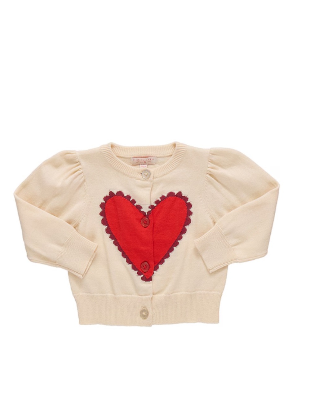 Pink Chicken “Constance” Scalloped Heart Cardigan Sweater Size 7 Years EUC!